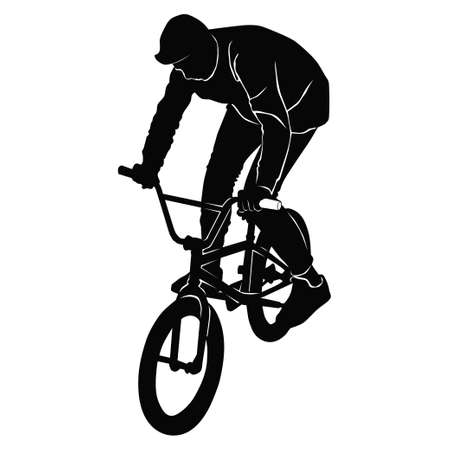 Teenager riding a BMX bicycleのイラスト素材