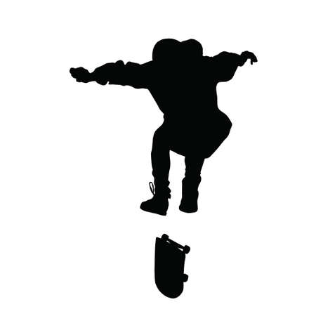 Teenager ride on a skateboardのイラスト素材