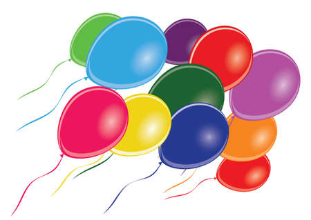 Group of multi colored balloons - vector illustrationのイラスト素材