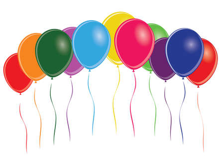 Group of multi colored balloons - vector illustrationのイラスト素材