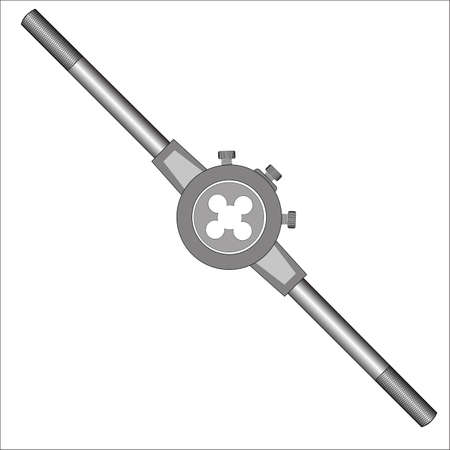Die with holder - hand tool for threading on metal workpieceのイラスト素材