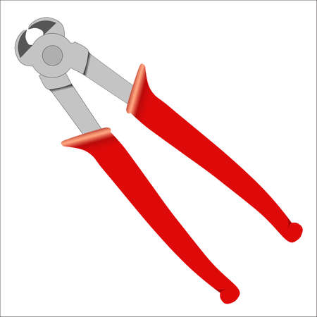 Cutting pliers with red handle - vector illustration hand toolsのイラスト素材