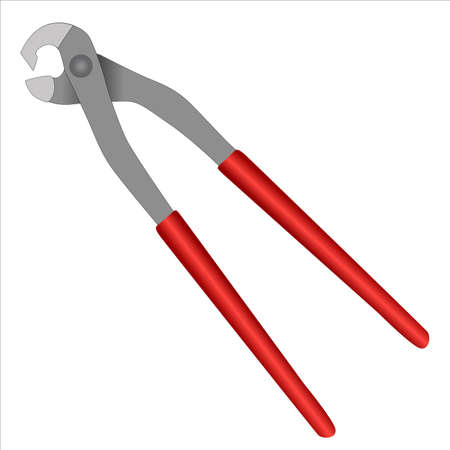 Nippers for ceramic tiles with a red handle - vector clipart hand toolsのイラスト素材