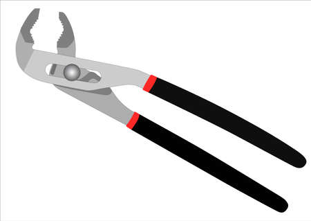 Adjustable pliers-pincers isolated - hand tool vector isolated on whiteのイラスト素材