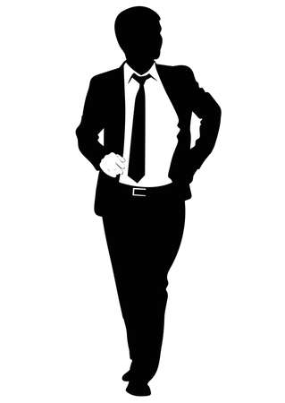 Silhouette of a man in a business suit- vectorのイラスト素材