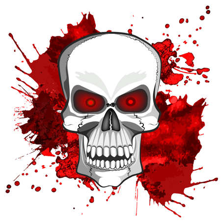 Abstract image of a human skull isolated on a bloody backgroundのイラスト素材