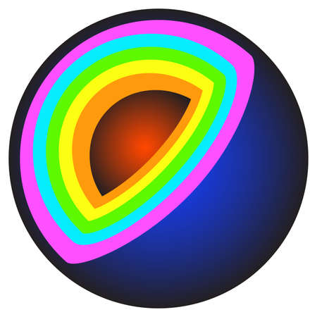 Abstract cut ball with multi-colored layers - vectorのイラスト素材