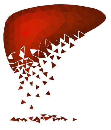 Abstract polygonal vector image of a sick, decaying liver.のイラスト素材