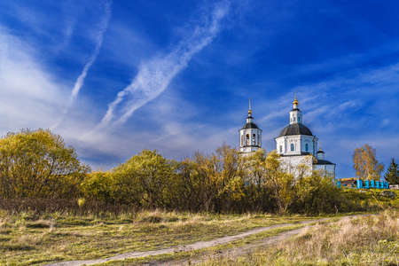Tomsk/Russia - September 22, 2019. Spassky church is a landmark of the old settlement of Spasskoye in the vicinity of Tomskのeditorial素材