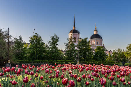 Tomsk/Russia - May 24, 2020. The Epiphany Cathedral of the Tomsk diocese of the Russian Orthodox Church is one of the oldest Tomsk churches. It originates from a wooden church built in 1630のeditorial素材