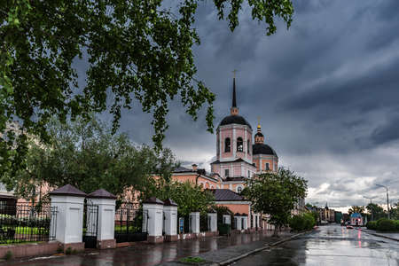 Tomsk/Russia - May 18, 2020. The Epiphany Cathedral of the Tomsk diocese of the Russian Orthodox Church is one of the oldest Tomsk churches. It originates from a wooden church built in 1630のeditorial素材