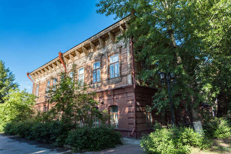 Tomsk/Russia - May 24, 2020. A monument of history and architecture of federal significance. The house was built in 1905. Used as a tenement house.のeditorial素材