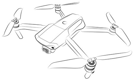 Remote Controlled Quadcopter Model Image - vector illustration