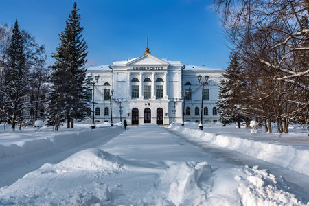 TOMSK / RUSSIA - FEBRUARY 19, 2021. National Research Tomsk State University - the first Russian university in the territory of Russian Asiaのeditorial素材