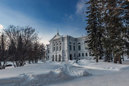 TOMSK / RUSSIA - FEBRUARY 19, 2021. National Research Tomsk State University - the first Russian university in the territory of Russian Asiaのeditorial素材