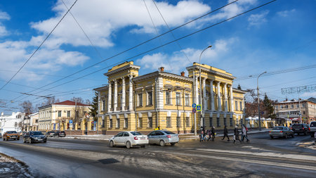 Tomsk, Russia - March 12, 2021. Tomsk Regional Museum of Local Lore MB Shatilovaのeditorial素材