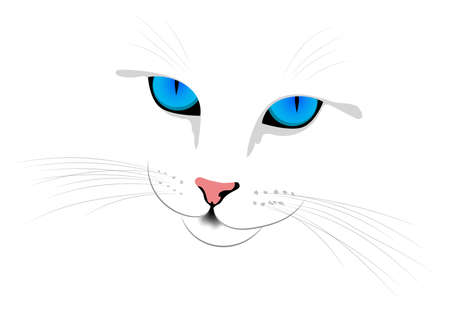 Abstract image of a cat with blue eyes vector illustrationの素材 [FY310170180199]