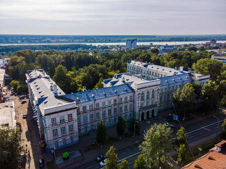 Tomsk, Russia - July 2, 2021. View from a height on the main building of the National Research Tomsk Polytechnic Universityのeditorial素材