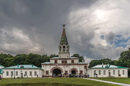 Moscow, Russia - August 7, 2021. Museum building Milestones in the history of Kolomenskoyeのeditorial素材