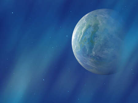 one side shadow of earth planet. cosmos sky backgroundsの写真素材