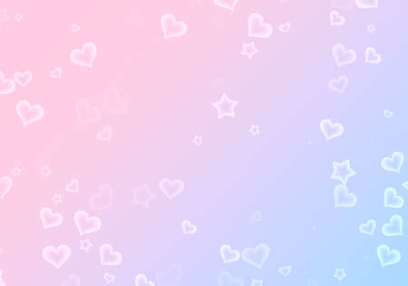 many shapes of stars and hearts on gradient backgroundsの写真素材