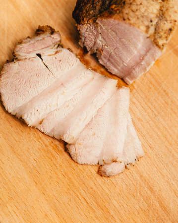 cut off meat bacon slice. Nourishing foodの写真素材