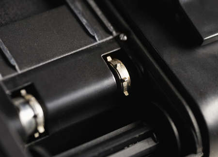 part of a film camera with blur foregroundの写真素材