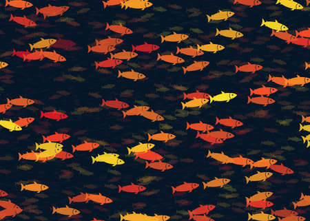shoal of multicolored fish patternの写真素材