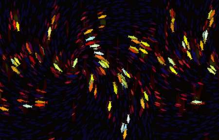 twirl shoal of fish on a blue waterの写真素材