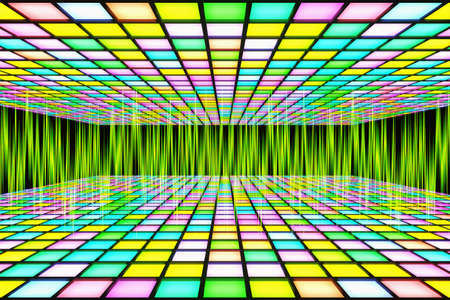 neon waveform pattern. disco style backgroundの写真素材