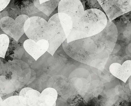 black and white painted hearts backgrounds with copy spaceの写真素材