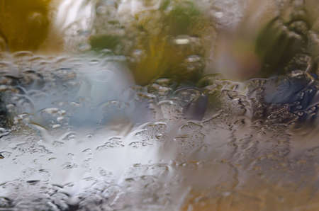 rainy wet window blur backgroundsの写真素材