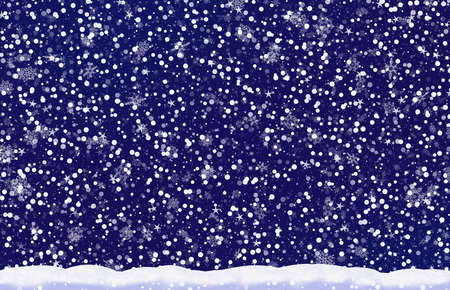 winter snowfall background of evening timeの写真素材