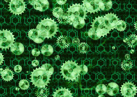 abstract gear mechanical futuristic backgroundの写真素材