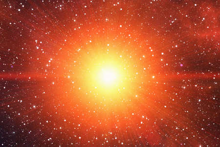 white flash on a space stars backgroundの写真素材