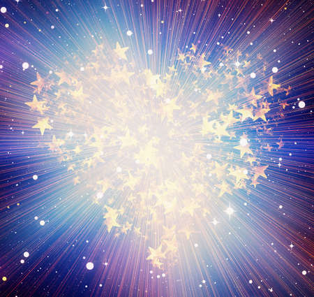 shining heart from glowing stars with motion light raysの写真素材