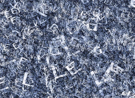 many mixed abstract painted alphabet letters with small grained aged effectの写真素材