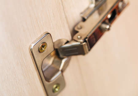 closeup wood screw of furniture. selective focus techniqueの写真素材