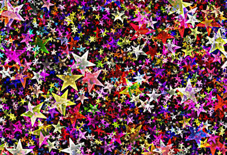 Multicolored bright stars in grunge style.の写真素材