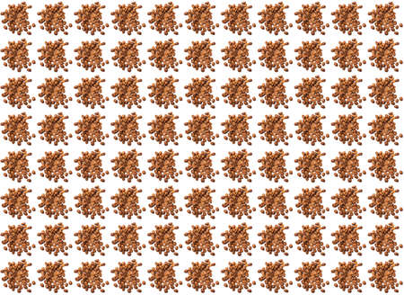 Beans of coffee on a white background. Seamless patternの写真素材