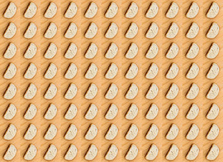 repeating pattern of many pieces of white breadの写真素材