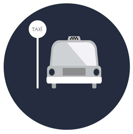 The taxi point icon on a blue backgroundのイラスト素材