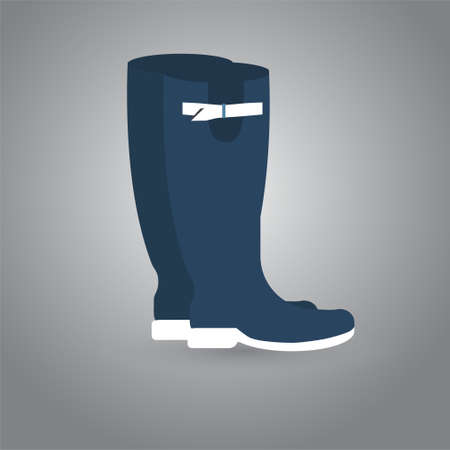 Rubber boots isolated on a grey background