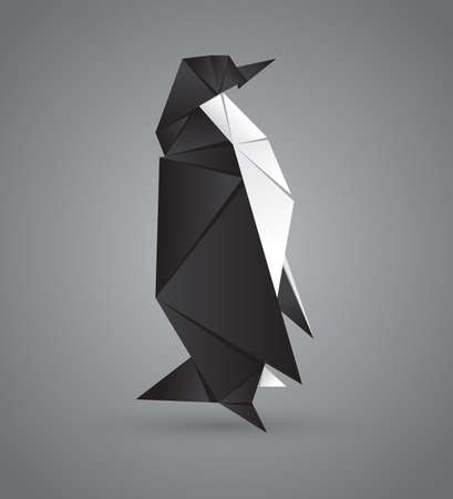 Origami paper penguinのイラスト素材
