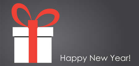 Gift box with big red bow and copy space. Vector illustrationのイラスト素材