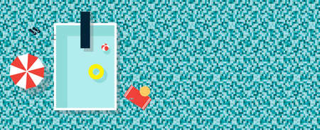 Top view on swimming pool.