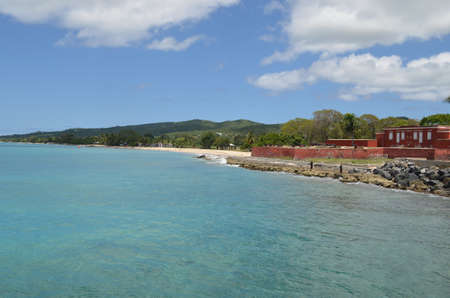 Beautiful ocean view from the shores of Frederiksted, St. Croix, U.S. Virgin Islands.のeditorial素材