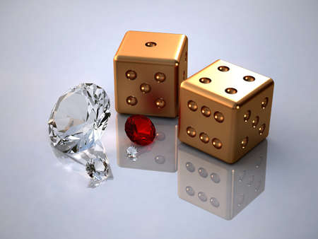 Playing bones and jewelsの写真素材