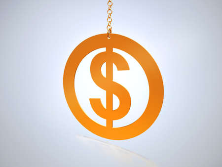 Dollar sign on a chainの写真素材