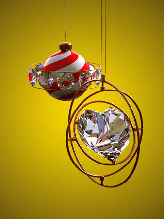 christmas design - heart and christmas toy